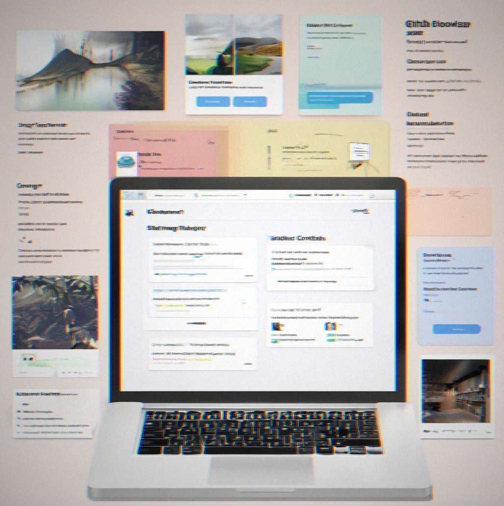 Portfolio project card showing GitHub repository connection with commit activity