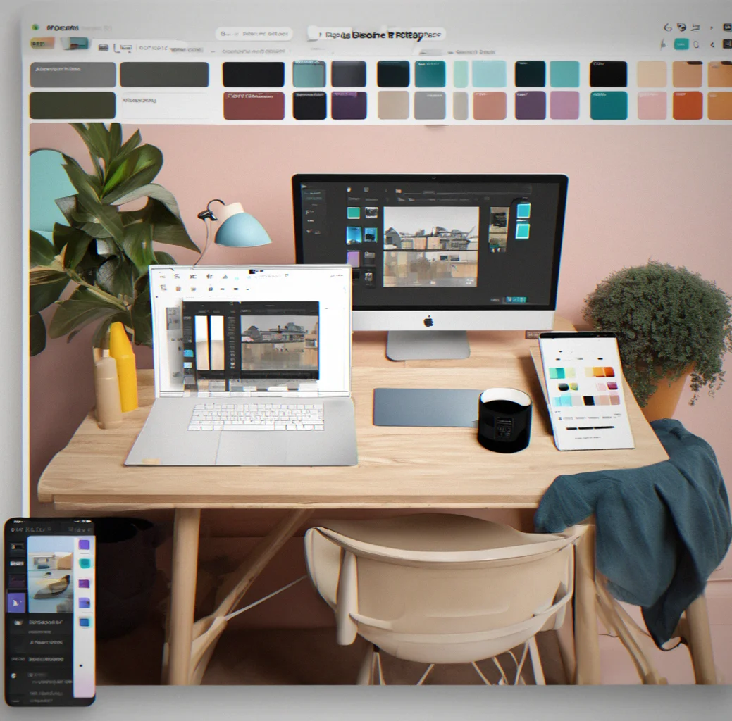 Color picker interface showing accent color selection with light and dark mode previews
